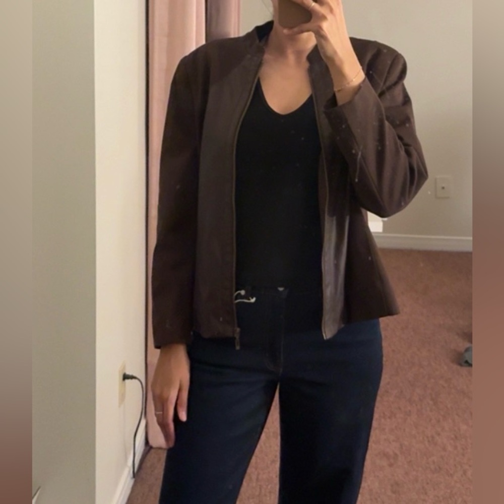 TanJay Dark Brown Leather Jacket